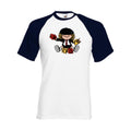 T-shirt fruit of the loom baseball  ACDC  couleur White/Deep Navy