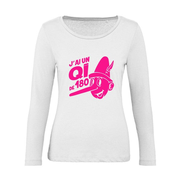 Quotient intellectuel Rose Fluo |   T shirt manches longues femme|100% bio