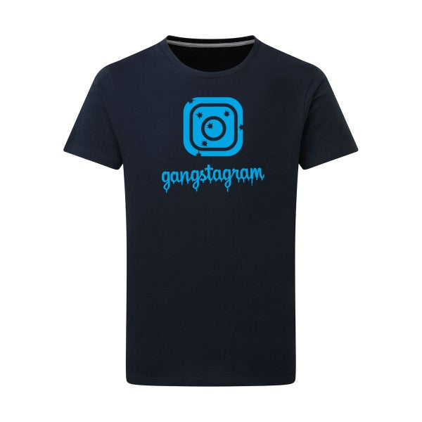 GANGSTAGRAM - Flex bleu clair Tshirt original Navy  5XL