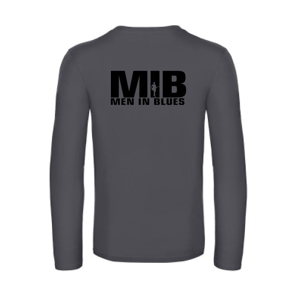 men in blues - t shirt- manches- longues- original- humour- Dark Grey impression Dos