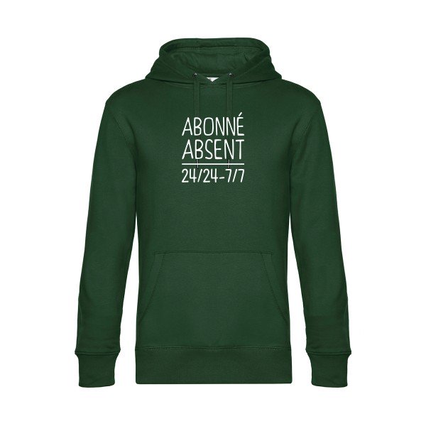 Abonne-absent sweat shirt original Bottle Green flex Blanc impression Face