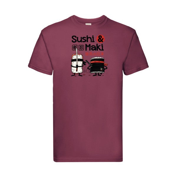 Sushi et Maki Fruit of the loom 205 g/m² T-shirt/ bordeaux