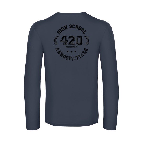 very high school - t shirt- manches- longues- original- humour- Navy impression Dos