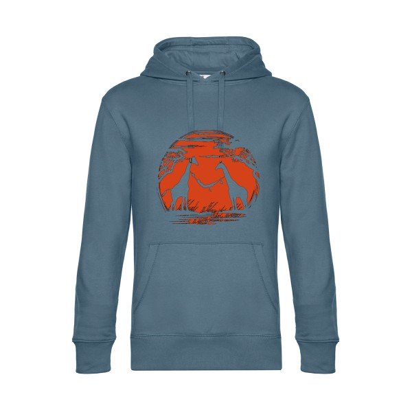 girafe- Sweat à capuche original nordic blue - RueDuTeeshirt