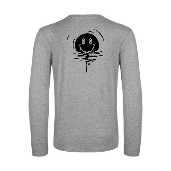 sun smile - t shirt- manches- longues- original- humour- Sport Grey impression Dos