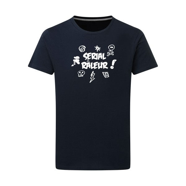 Serial râleur Blanc -Flex Blanc sur T-shirt SG  Navy  5XL