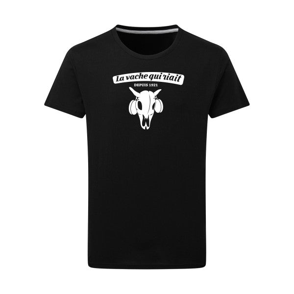 vache qui riait Blanc -Flex Blanc sur T-shirt SG  Dark Black  4XL