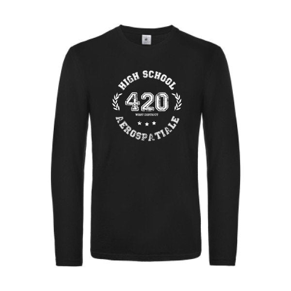 very high school - t shirt- manches- longues- original- humour- Black impression Face
