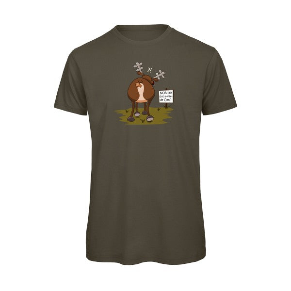 T-shirt humour original Gaz A Effet De Cerf T Shirt couleur Khaki Green