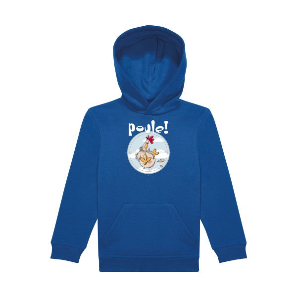 sweat capuche enfant Bleu Royal Poule-!