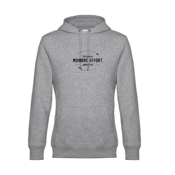 Artisan-du-moindre-effort sweat shirt original Heather Grey flex Noir impression Face