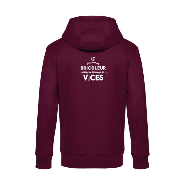 JE-NE-SUIS-PAS-BRICOLEUR sweat shirt original Burgundy flex Blanc impression Dos