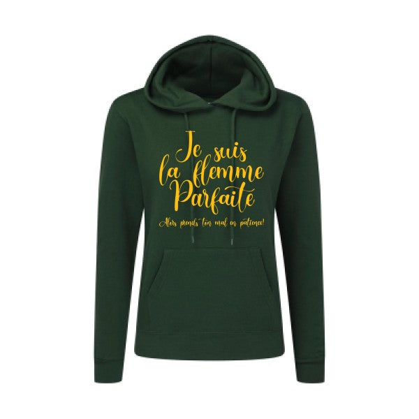 La flemme parfaite jaune Or |Sweat original à capuche Femme