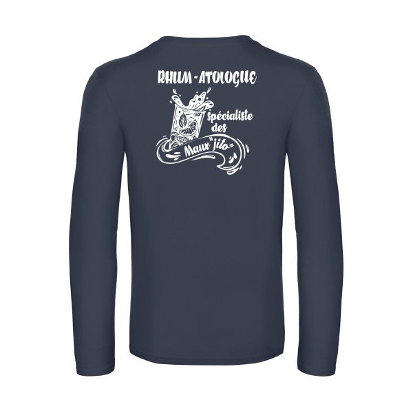 rhum atologue - t shirt- manches- longues- original- humour- Navy impression Dos