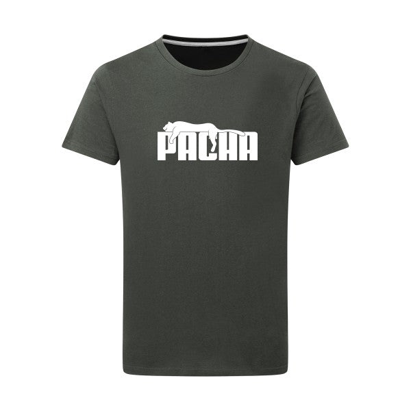 Pacha Blanc -Flex Blanc sur T-shirt SG  Charcoal  5XL