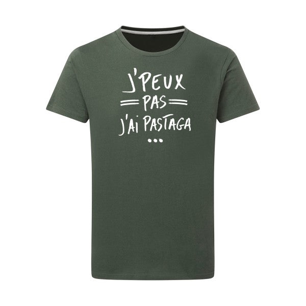 J'peux pas j'ai pastaga Blanc -Flex Blanc sur T-shirt SG  Thyme  2XL