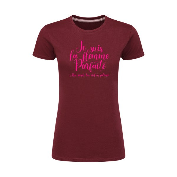 La flemme parfaite | Rose Fluo |T shirt original femme|SG