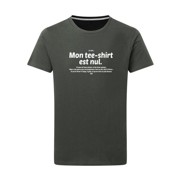 Mon tee-shirt est nul! -Flex Blanc sur T-shirt SG  Charcoal  5XL