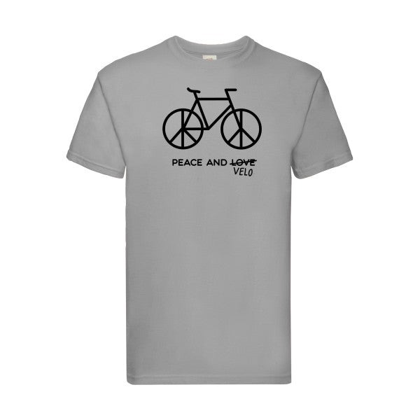 T-shirt|Peace and vélo |flex Noir| Fruit of the loom 205 g 