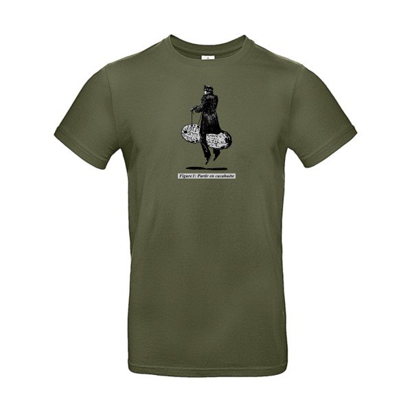 T-shirt humour original Partir En Cacahuete T Shirt couleur Urban Khaki