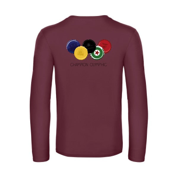 champion-olymp-hic-t-shirt-manches-longues-original-humour -Burgundy