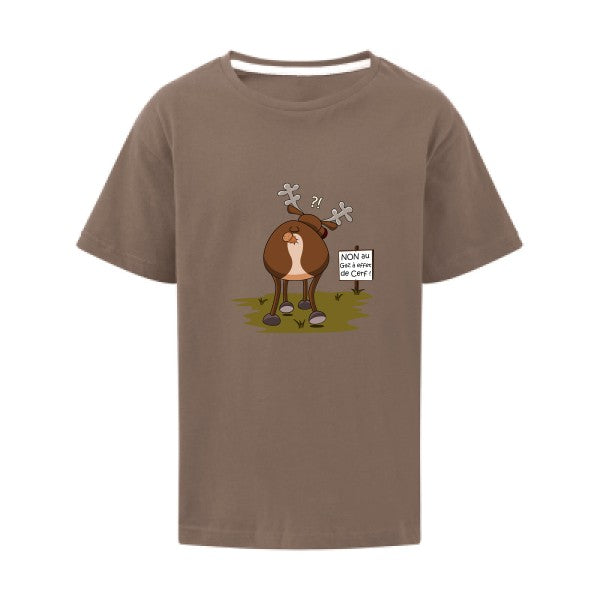 Gaz à effet de cerf SG - Kids T-shirt enfant Deep Taupe Taille 128 (7-8/L)