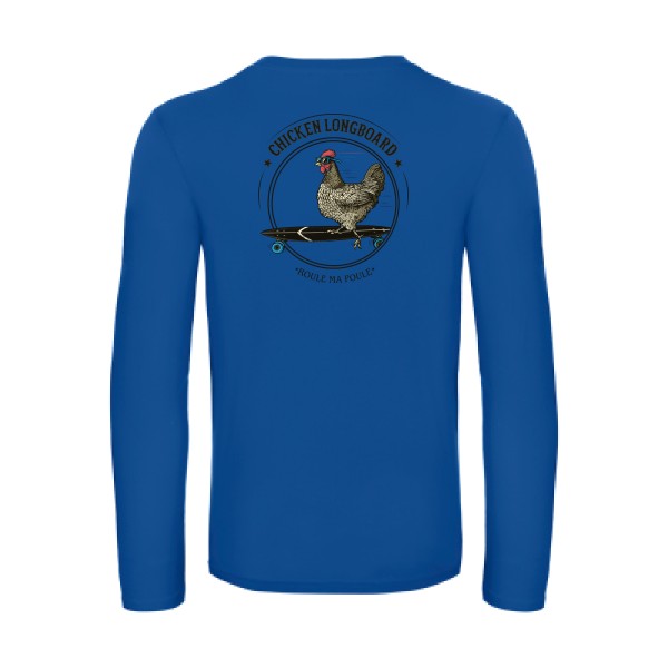 chicken-longboard-t-shirt-manches-longues-original-humour -Royal Blue