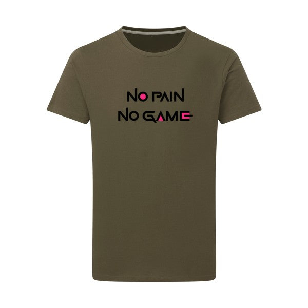 T-shirt homme NO PAIN NO GAME - T-shirt rigolo pour les sportifs Military Green 2XL