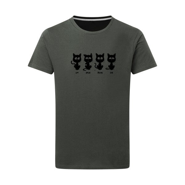 un deux trois cat - Flex noir Tshirt original Charcoal  5XL