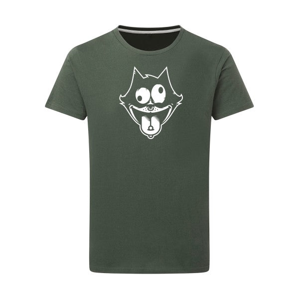 Freak the cat ! Blanc -Flex Blanc sur T-shirt SG  Thyme  2XL