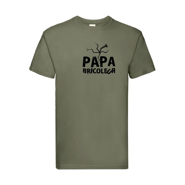 T-shirt|Papa bricoleur |flex Noir| Fruit of the loom 205 g 