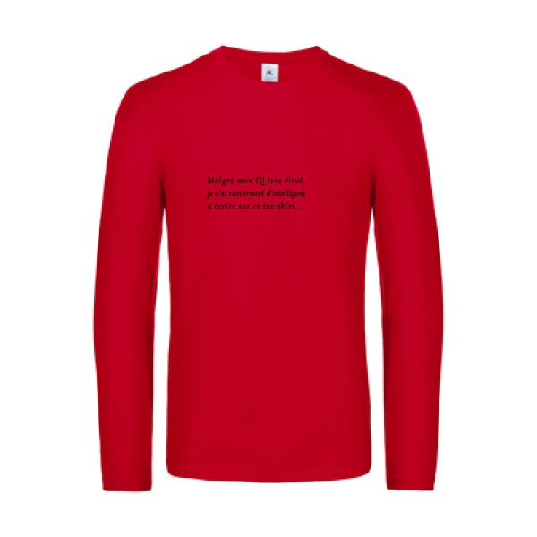 qi - t shirt- manches- longues- original- humour- Red impression Face