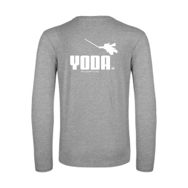 yoda - t shirt- manches- longues- original- humour- Sport Grey impression Dos