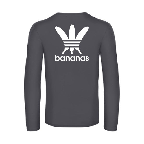 bananas - t shirt- manches- longues- original- humour- Dark Grey impression Dos