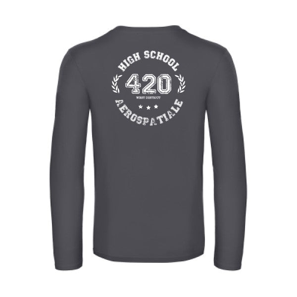 very high school - t shirt- manches- longues- original- humour- Dark Grey impression Dos