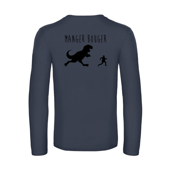 manger bouger - t shirt- manches- longues- original- humour- Navy impression Dos