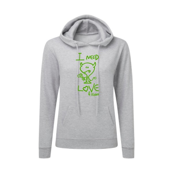 LOVER Vert pomme |Sweat original à capuche Femme