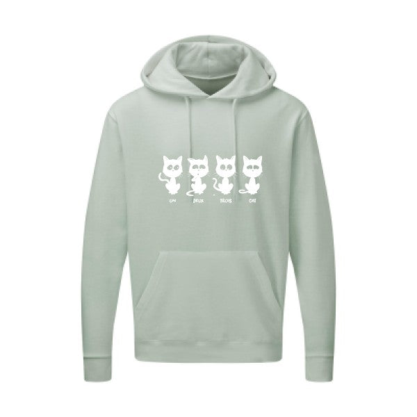 un deux trois cat Blanc |Sweat capuche imprimé homme