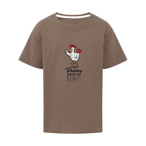 quand les poules auront des dents SG - Kids T-shirt enfant Deep Taupe Taille 128 (7-8/L)