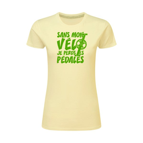 Sans mon vélo, je perds les pédales ! | Vert pomme |T shirt original femme|SG