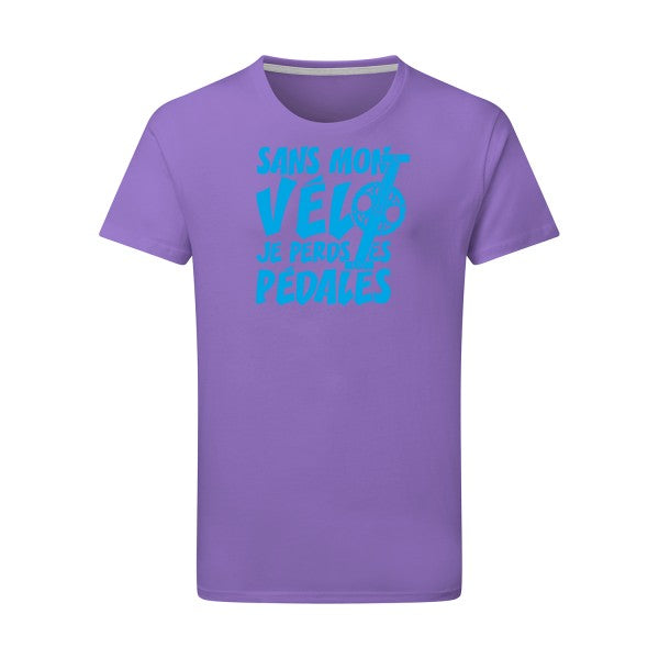 Sans mon vélo, je perds les pédales ! - Flex bleu clair Tshirt original Aster Purple  2XL