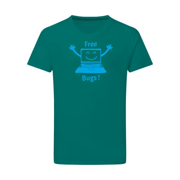 FREE BUGS ! - Flex bleu clair Tshirt original Emerald Green  2XL