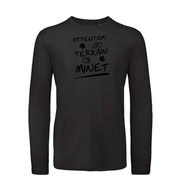 Attention Terrain Minet Noir |T-shirt bio manches longues