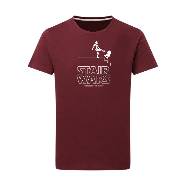 STAIR WARS Blanc -Flex Blanc sur T-shirt SG  Burgundy  2XL