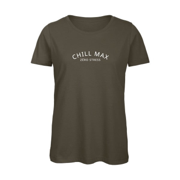 chill max-t-shirt Khaki Green flex Blanc