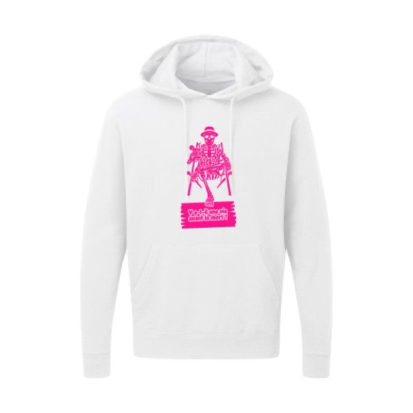 Y a-t-il une vie avant la mort ? |Sweat  capuche humoristique Rose fluo 