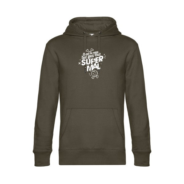 Ce-qui-ne-nous-tue-pas sweat shirt original Khaki flex Blanc impression Face