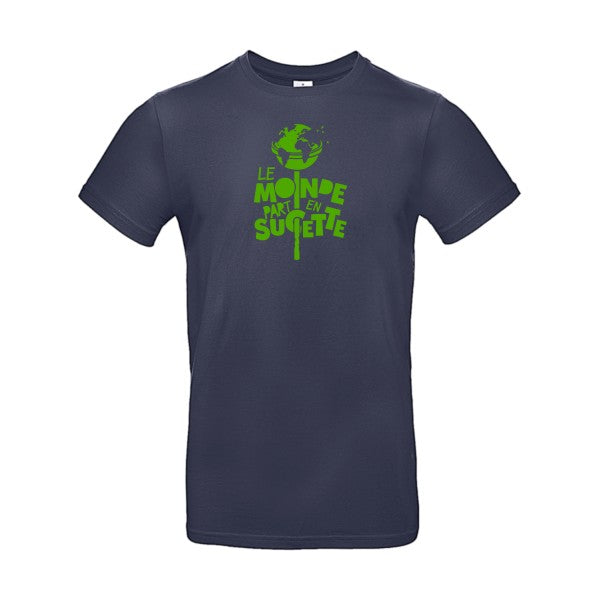 Le Monde part en Sucette Flex Vert pomme |E190 T-shirt|Navy Blue||2XL