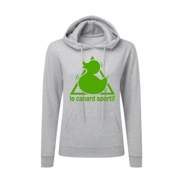 Canard Sportif Vert pomme |Sweat original à capuche Femme