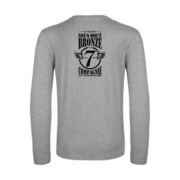 7eme compagnie crew - t shirt- manches- longues- original- humour- Sport Grey impression Dos